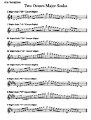 Two Octave Major Scales - Alto Sax Scale Sheet