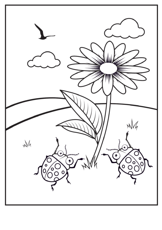 Ladybug Coloring Sheet Printable pdf