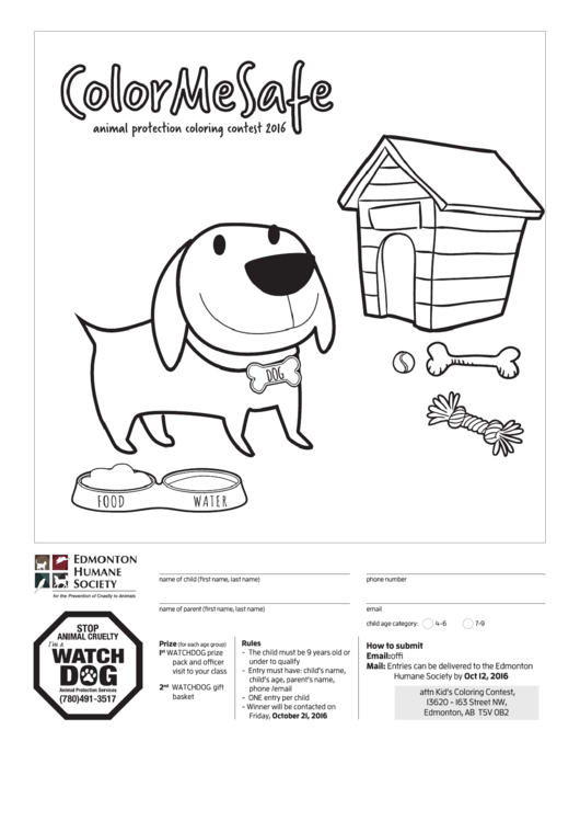 Animal Protection Coloring Sheet Printable pdf