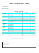 Company Vehicle Business/personal Mileage Log Template
