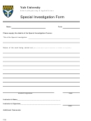 Special Investigation Form