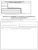 Form Bsc/cd-515 - Certificate Of Amendment To The Articles Of Incorporation