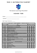 Personal Learning Checklist Template