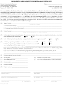 Form Pr-76 - Request For Project Exemption Certificate
