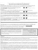 Business License Application Fee Worksheet