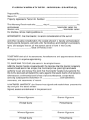 Florida Warranty Deed Form - Individual Grantor(s)