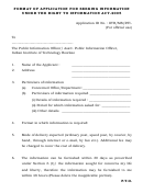Format Of Application For Seeking Information Under The Right To Information Act-2005