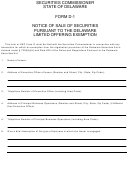 Form D-1 - Notice Of Sale Of Securities Pursuant To The Delaware Limited Offering Exemption Form - State Of Delaware