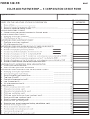 Form 106 Cr - Colorado Partnership - S Corporation Credit - 2007