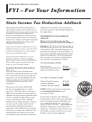 State Income Tax Deduction Addback Instruction Form - 2006