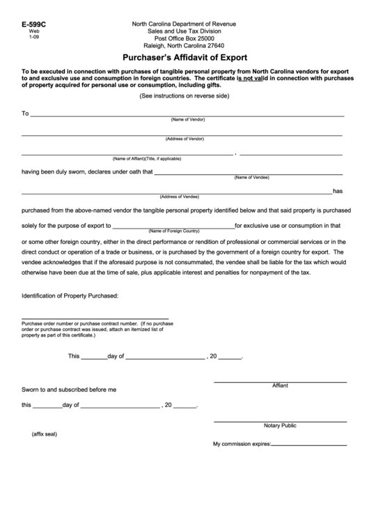 Form E-599c Purchaser