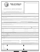 Form Lp-1 - Certificate Of Limited Partnership - California Secretary Of State