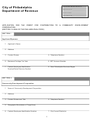 Application For Tax Credit For Contribution To A Community Development Corporation Form - City Of Philadelphia Department Of Revenue