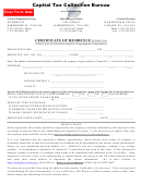 Certificate Of Residence (form 505) - Capital Tax Collection Bureau