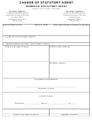 Change Of Statutory Agent Form - Domestic Statutory Trust - Connecticut Secretary Of State