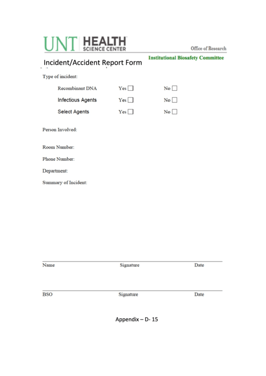 Incident/accident Report Form Printable pdf