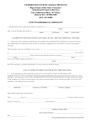 Lost Passbook/cd Affidavit Form - Department Of The State Treasurer
