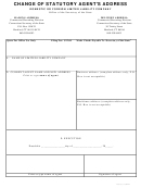 Change Of Statutory Agent's Address - Domestic Or Foreign Limited Liability Company Form - Connecticut Secretary Of The State