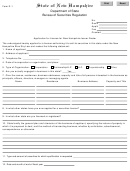 Form D-1 Application For License For New Hampshire Issuer-dealer - State Of New Hampshire