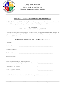 Hospitality Tax Form Of Remittance Form - City Of Clinton