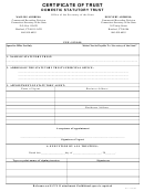 Certificate Of Trust Form - Domestic Statutory Trust