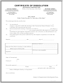 Certificate Of Dissolution Religious Corporation - Connecticut