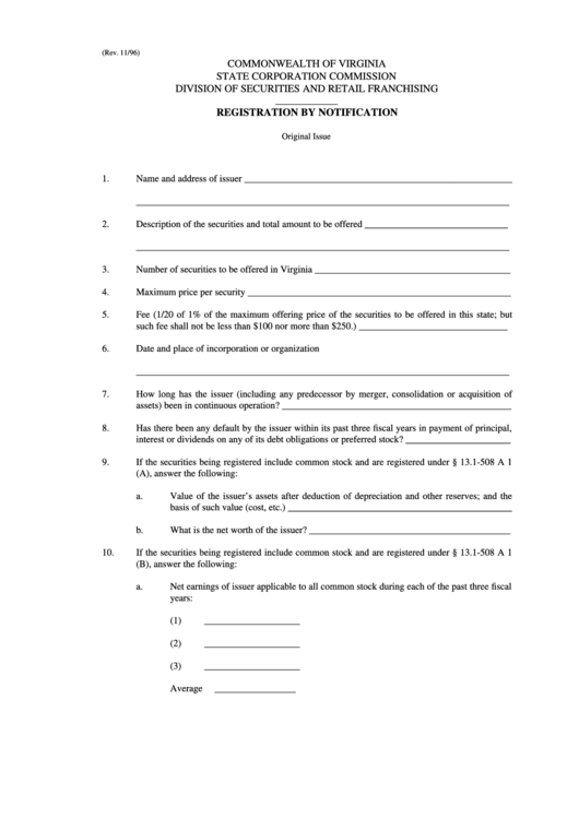 Registration By Notification Printable pdf