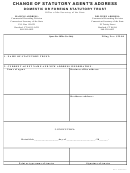 Change Of Statutory Agent's Address Form (domestic Or Foreign Statutory Trust) - Connecticut Secretary Of State