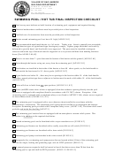 Swimming Pool/hot Tub Final Inspection Checklist Template
