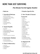 The Ultimate First Aid Supplies Checklist Form Printable pdf