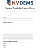 Platform Resolution Proposal Form (sample)