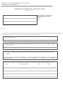 Fillable Application For Registration Of Fictitious Name Form - Pennsylvania Department Of State Corporation Bureau Printable pdf