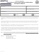 Form Ar4pt-a - Transmittal Of Nonresident Member Withholding Exemption Affidavit - 2007