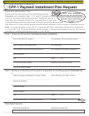 Form Cpp-1 - Payment Installment Plan Request Form - Illinois