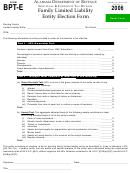 Form Bpt-e - Family Limited Liability Entity Election Form - 2006