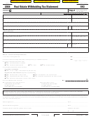 Fillable California Form 593 - Real Estate Withholding Tax Statement - 2008 Printable pdf