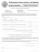 Notice Of Change Of Registered Agent Form - Arkansas Secretary Of State
