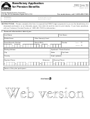 Pbgc Form 705 - Beneficiary Application For Pension Benefits - 2006 Printable pdf