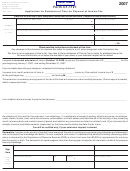 Form Ct-1127 - Application For Extension Of Time For Payment Of Income Tax - 2007