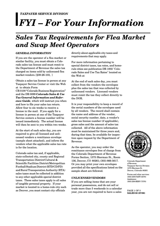 Form Dr 1659 - Special Sales Tax Return Printable pdf