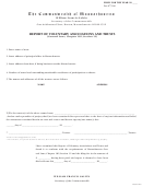 Report Of Voluntary Associations And Trusts Form - The Commonwealth Of Massachusetts