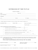 Extension Of Time To File Form - Warren City
