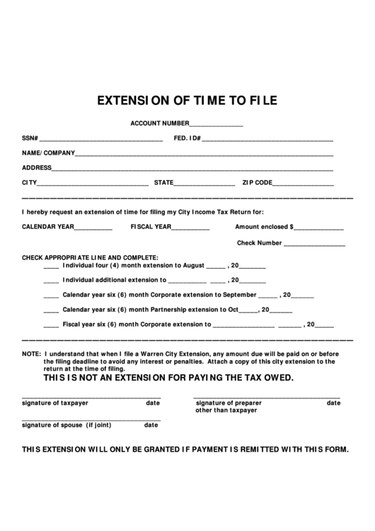 extension-of-time-to-file-form-warren-city-printable-pdf-download