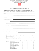 Tax Certification Affidavit - Government Of The District Of Columbia
