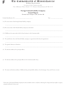 Foreign Limited Liability Company Annual Report Form - The Commonwealth Of Massachusetts