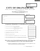 Hospitality & Accommodations Fee Monthly Reporting Form - City Of Orangeburg
