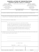 Cancellation Of Registration Form - Foreign Limited Liability Company - Connecticut Secretary Of State (with Instructions)