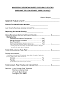 Quarterly Reporting Sheet For Public Utilities Form