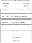 Certificate Of Limited Liability Partnership Form - Connecticut Secretary Of State