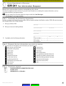 Form Idr-341 - Tax Information Request